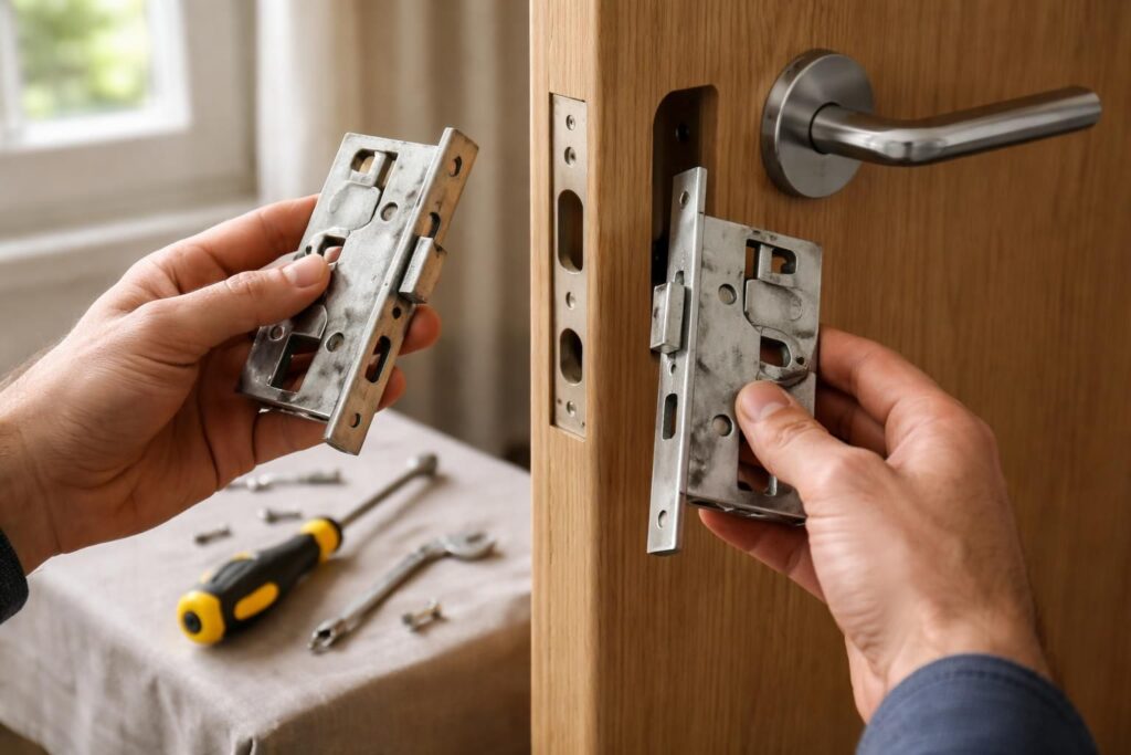 découvrez comment remplacer facilement un mécanisme de serrure grâce à notre guide étape par étape, pour assurer la sécurité de votre porte en un rien de temps.