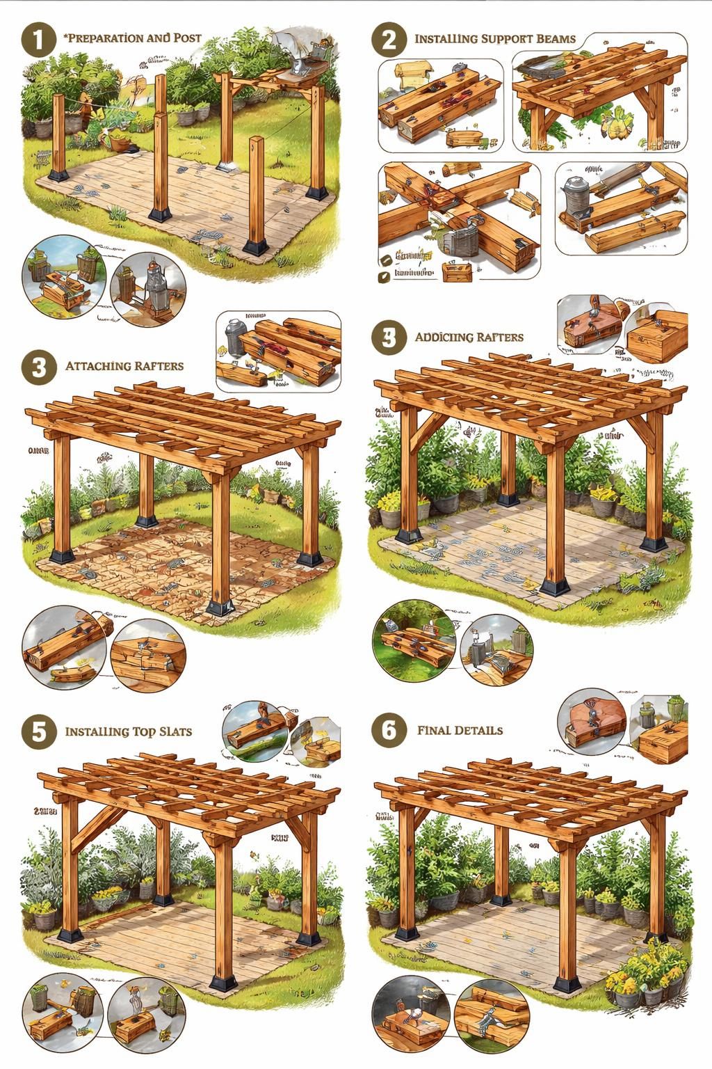 apprenez à construire une pergola en bois étape par étape pour embellir votre jardin et créer un espace extérieur agréable et ombragé.