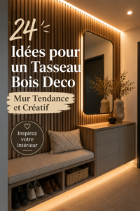 Un mur décoré avec des éléments en bois créatifs et naturels