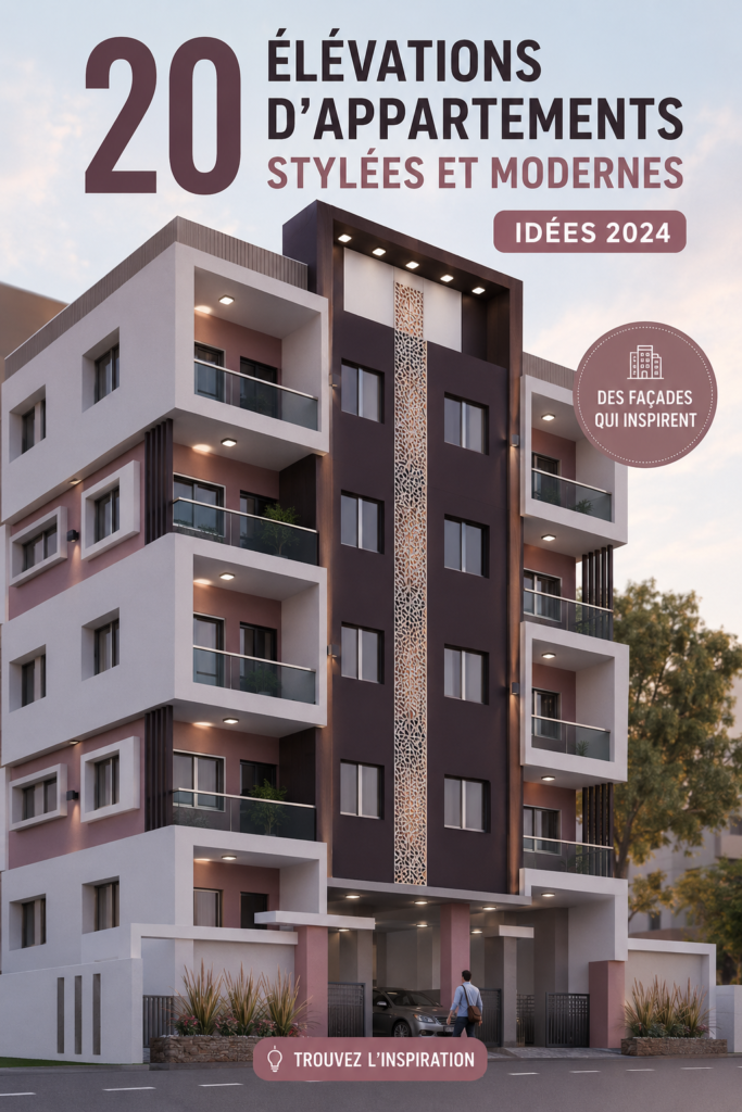 Design d'élévation d'appartement moderne et élégant pour 2024.