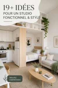 Un studio décoré de manière fonctionnelle et stylée, alliant modernité et confort.