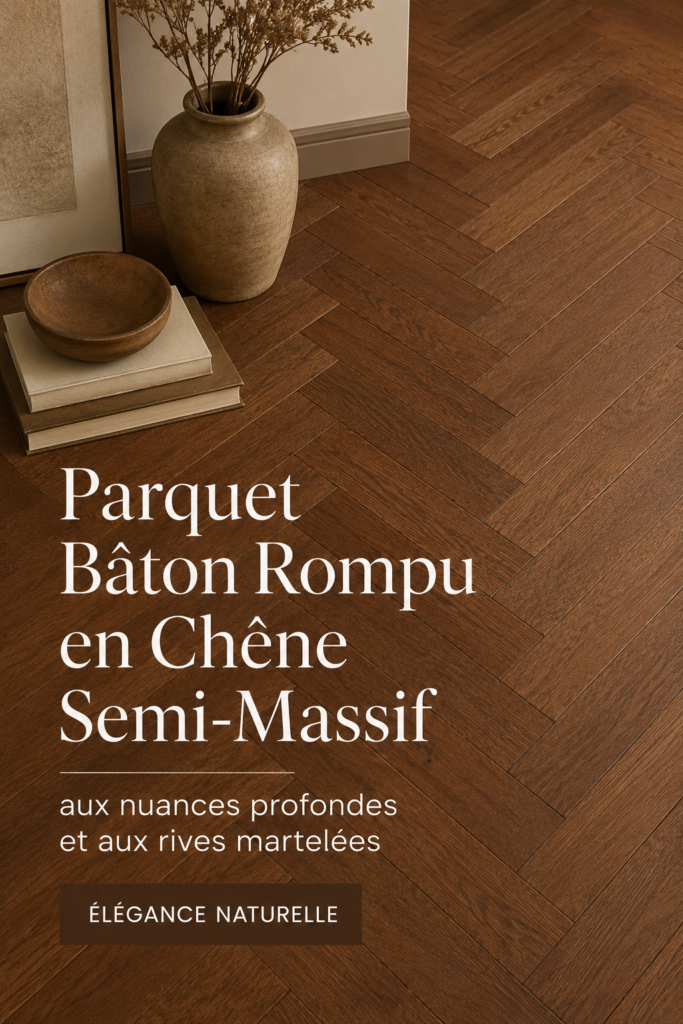 Un intérieur chaleureux avec du parquet bâton rompu en chêne semi-massif