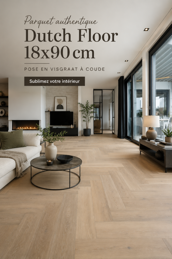 Parquet en éléphant élégant en salon moderne