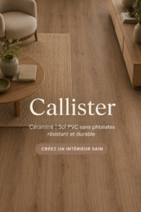 Un intérieur moderne avec du revêtement de sol PVC-free, élégant et chaleureux.