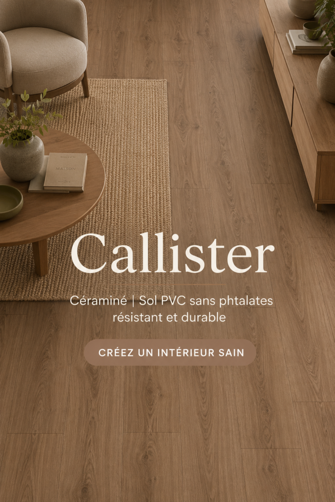 Un intérieur moderne avec du revêtement de sol PVC-free, élégant et chaleureux.