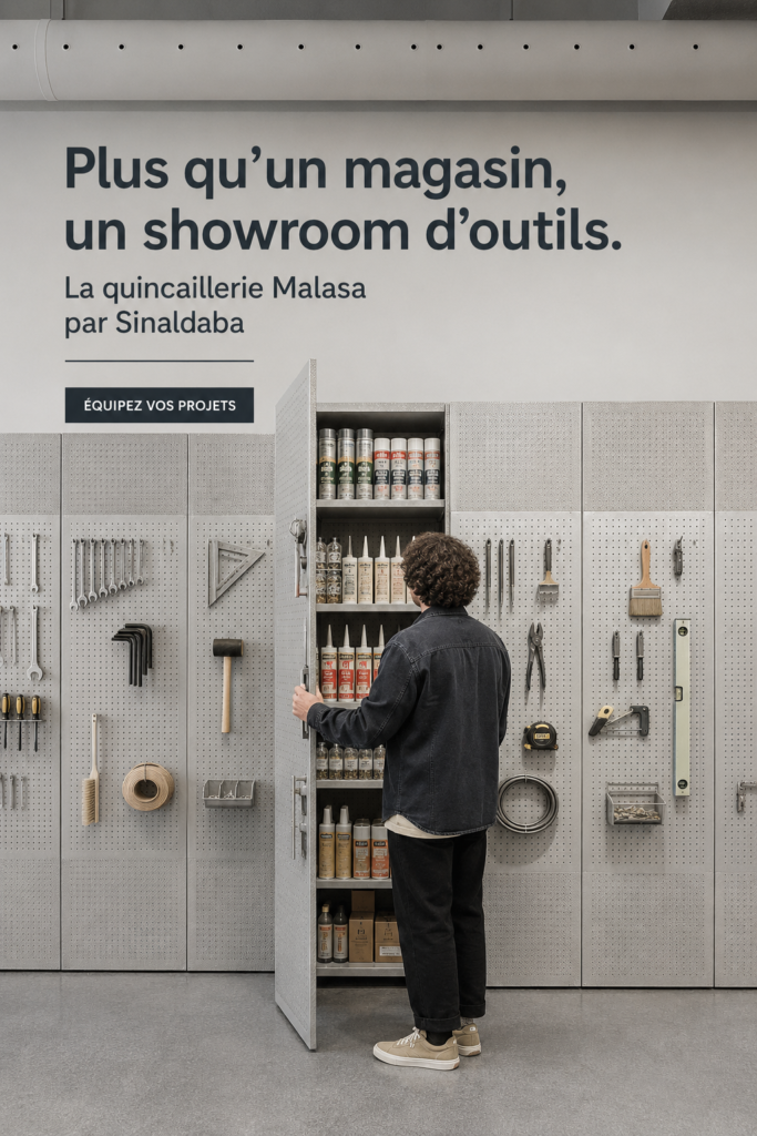 Un showroom moderne présentant une variété d'outils pour le bricolage.