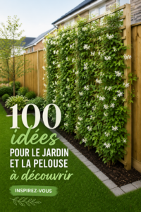 jardin fleuri avec diverses plantes et décorations extérieures