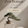 Affiche zen représentant un bonsaï, créant une ambiance apaisante dans un intérieur