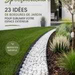 Idées de bordures de jardin en bois et en pierre dans un joli jardin