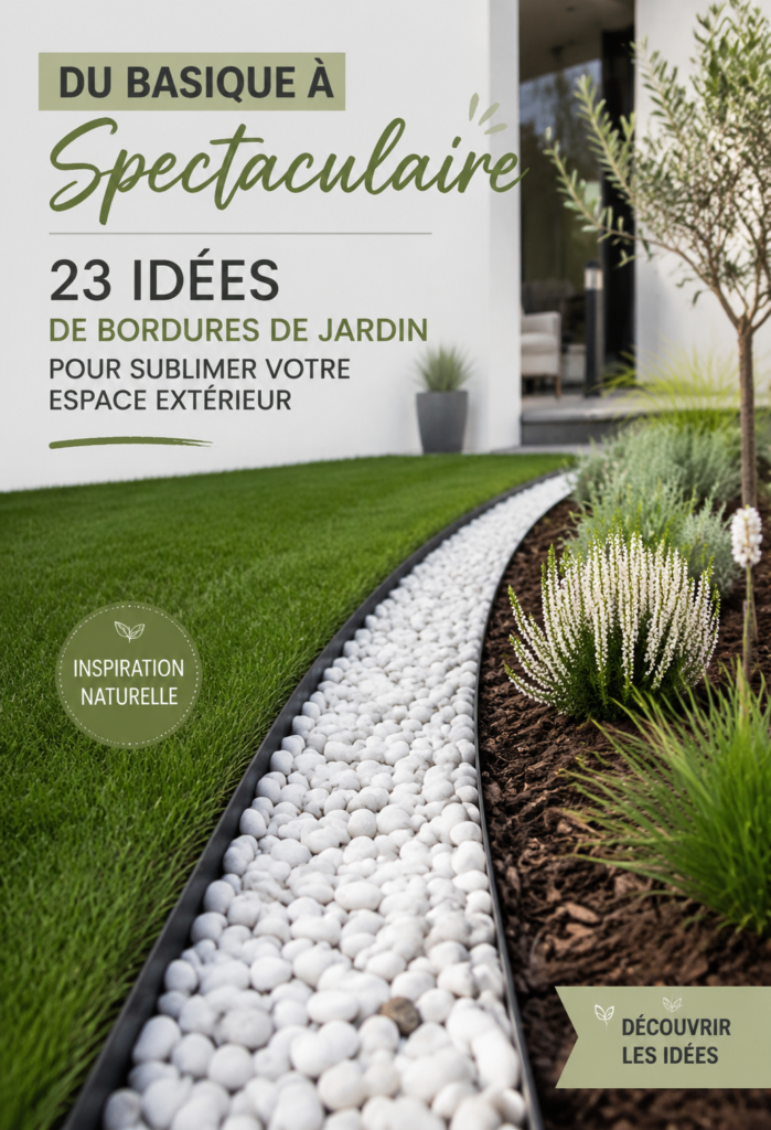 Idées de bordures de jardin en bois et en pierre dans un joli jardin