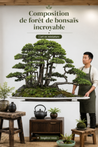 Forêt de bonsaïs en intérieur apportant une touche zen