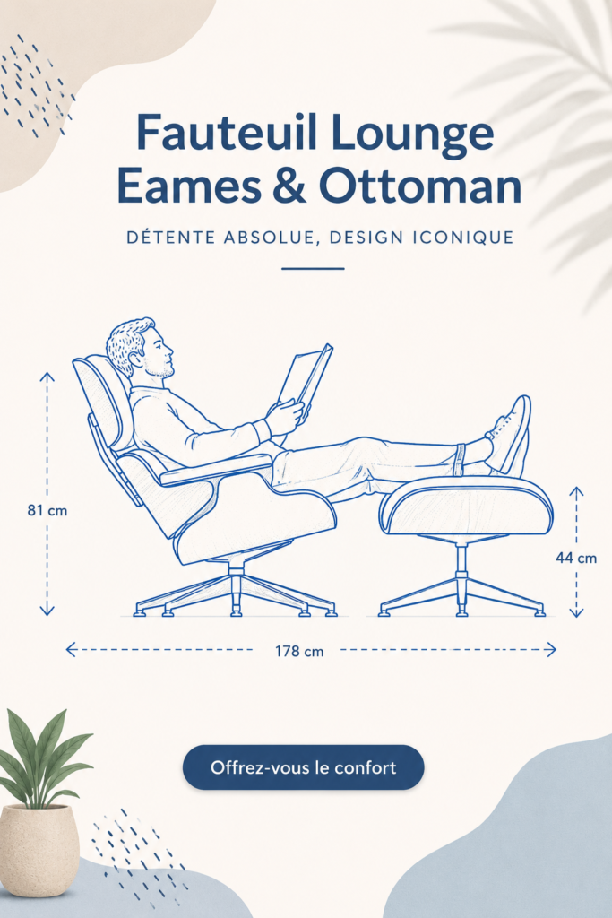 Fauteuil Eames Lounge Chair & Ottoman dans un salon moderne