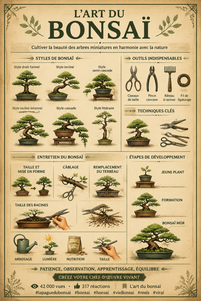 Un bonsaï bien entretenu dans un pot décoratif, symbole de sérénité et de nature intérieure.