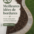 Un jardin bien aménagé avec des angles créatifs et colorés.