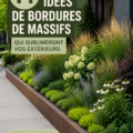 Un jardin avec de jolies bordures de fleurs colorées