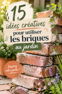 Un jardin avec des aménagements en briques créatifs et chaleureux, illustrant des allées et des bordures.