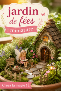 Un jardin de fées miniature avec des décorations en miniature et des plantes colorées.