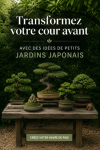 Petit jardin japonais zen avec des plantes et des pierres