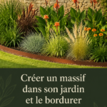 Massif de fleurs colorées dans un jardin bien entretenu.