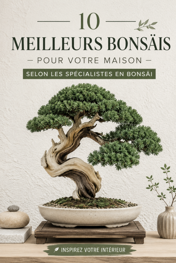 Une collection de plantes bonsaï décoratives dans un intérieur chaleureux, illustrant le style zen.
