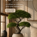 Une sélection de plantes japonaises en pot, créant une ambiance zen dans un intérieur lumineux.