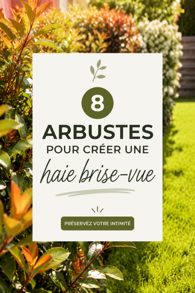 Haie brise-vue réalisée avec des arbustes denses et variés dans un jardin