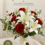 Un arrangement floral coloré et créatif réalisé à la maison, montrant des fleurs variées disposées avec soin.