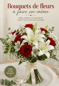 Un arrangement floral coloré et créatif réalisé à la maison, montrant des fleurs variées disposées avec soin.