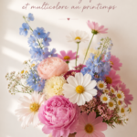 Un bouquet multicolore printanier vibrante avec diverses fleurs en fleurs