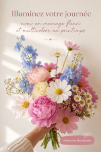 Un bouquet multicolore printanier vibrante avec diverses fleurs en fleurs