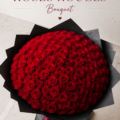 Bouquet de 100 roses rouges avec un design floral élégant