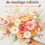 Bouquet de mariage coloré avec un mélange de fleurs vives et fraîches, parfait pour un jour spécial