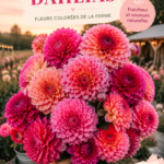 Bouquet coloré de dahlias éclatants dans un vase
