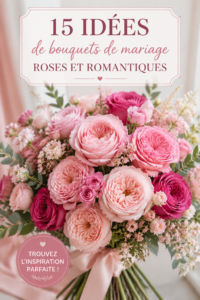 Bouquet de mariage rose romatique avec des fleurs variées