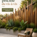 Une piscine bien cachée derrière des plantes luxuriantes, préservant l'intimité du jardin.