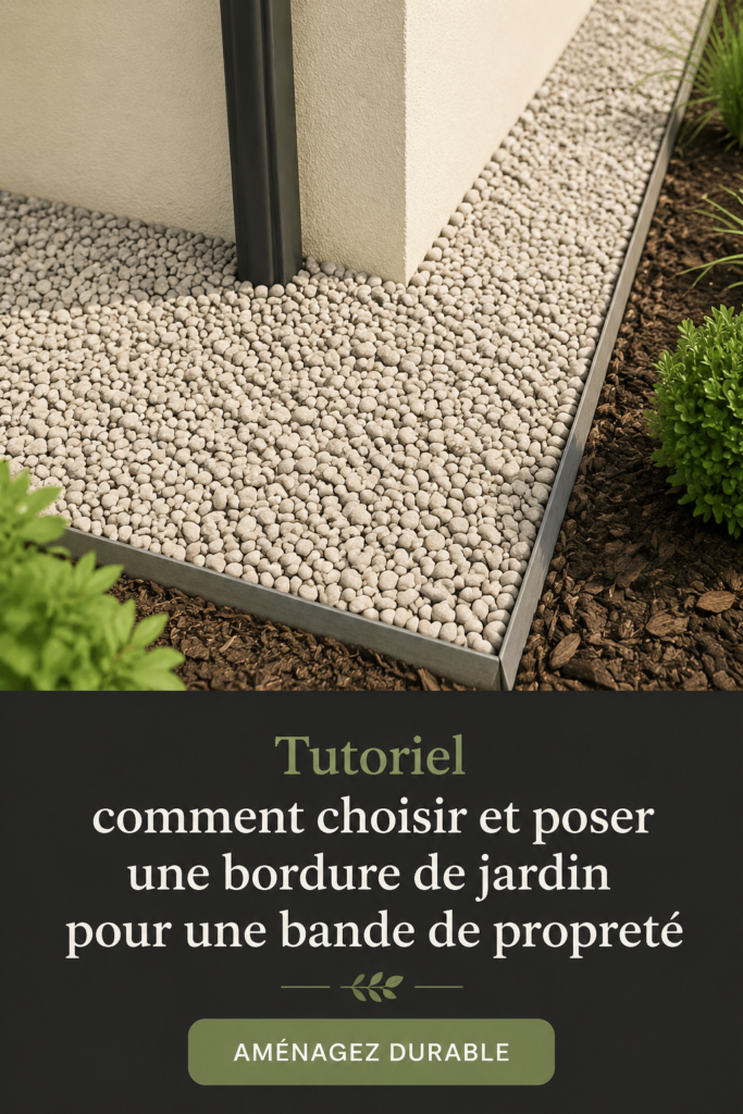Bordure de jardin en bois entourant un parterre de fleurs colorées.