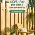 Clôture en bois faite soi-même dans un jardin fleuri
