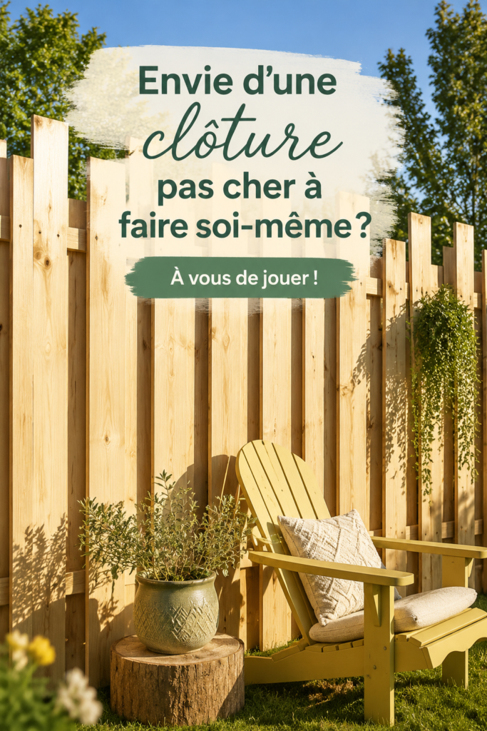 Clôture en bois faite soi-même dans un jardin fleuri