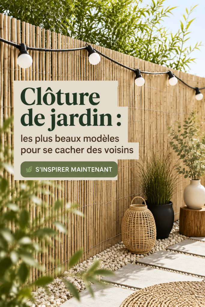 Clôture de jardin en bois offrant intimité et style