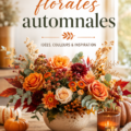 Composition florale d’automne avec des fleurs colorées et des feuillages