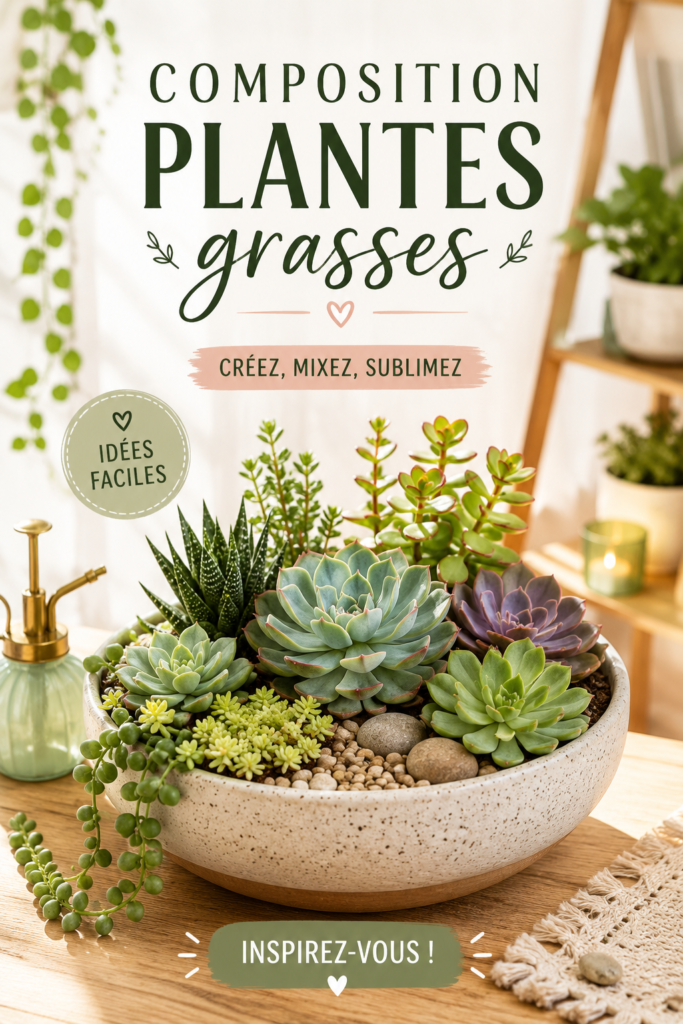 Arrangement de plantes grasses dans un jardin lumineux