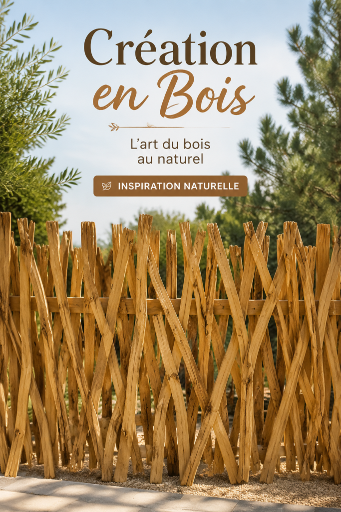 Un assortiment de créations en bois artisanales sur une table en bois.