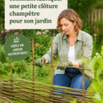 Clôture champêtre en bois dans un jardin fleuri