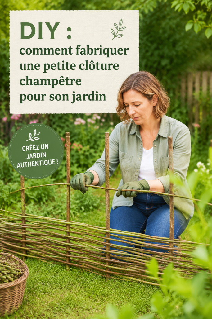 Clôture champêtre en bois dans un jardin fleuri