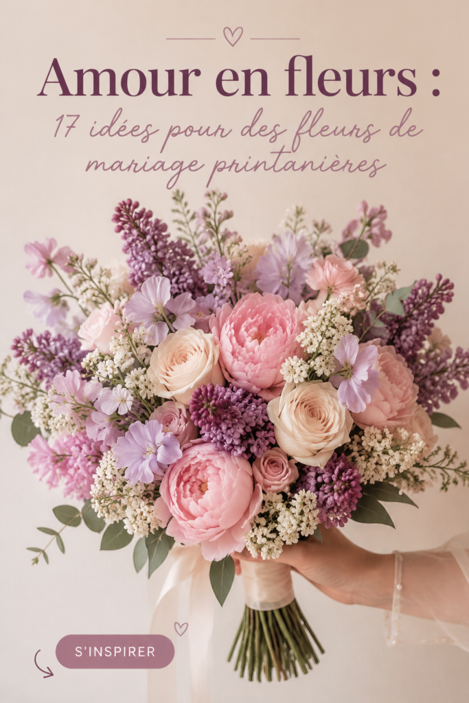 Arrangement floral printanier pour un mariage romantique
