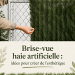 Haie artificielle esthétique dans un jardin bien aménagé