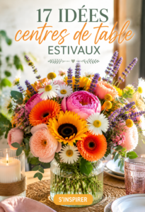 Centre de table d'été en fleurs colorées avec un style chaleureux.