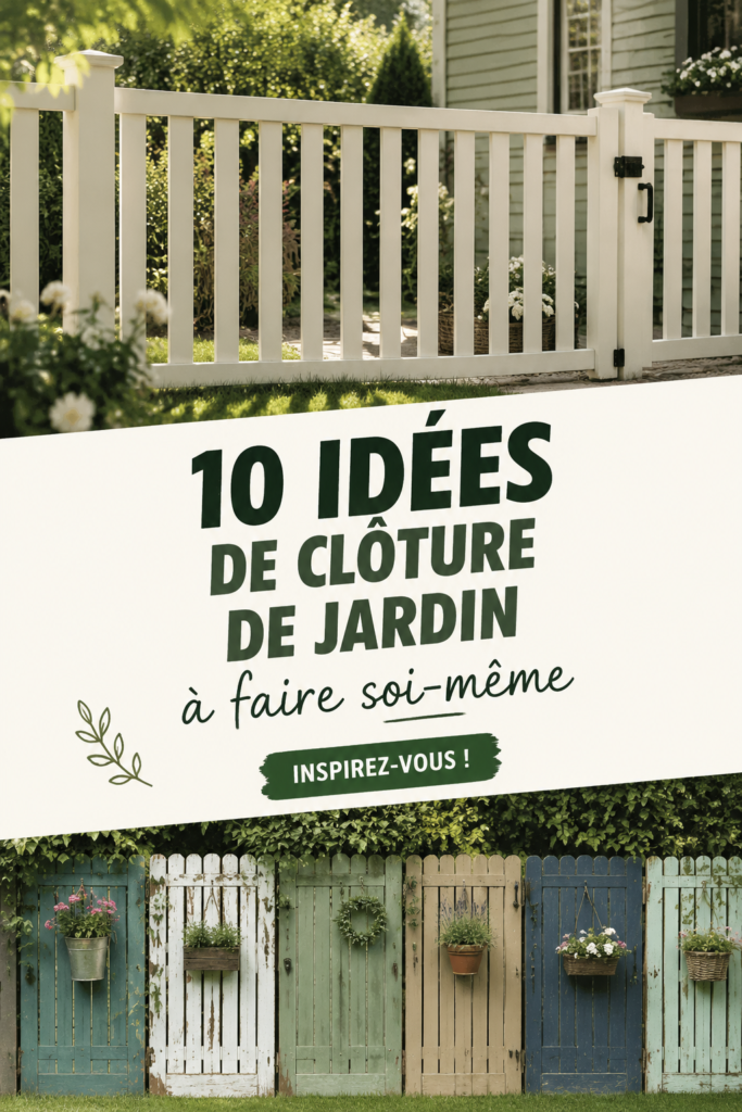 Clôture de jardin en bois DIY dans un espace extérieur fleuri