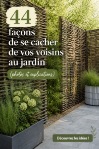 Une vue d'un jardin élégant et intime avec des plantes luxuriantes protégeant des regards