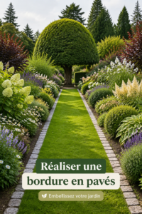Bordure en pavés de jardin bien réalisée